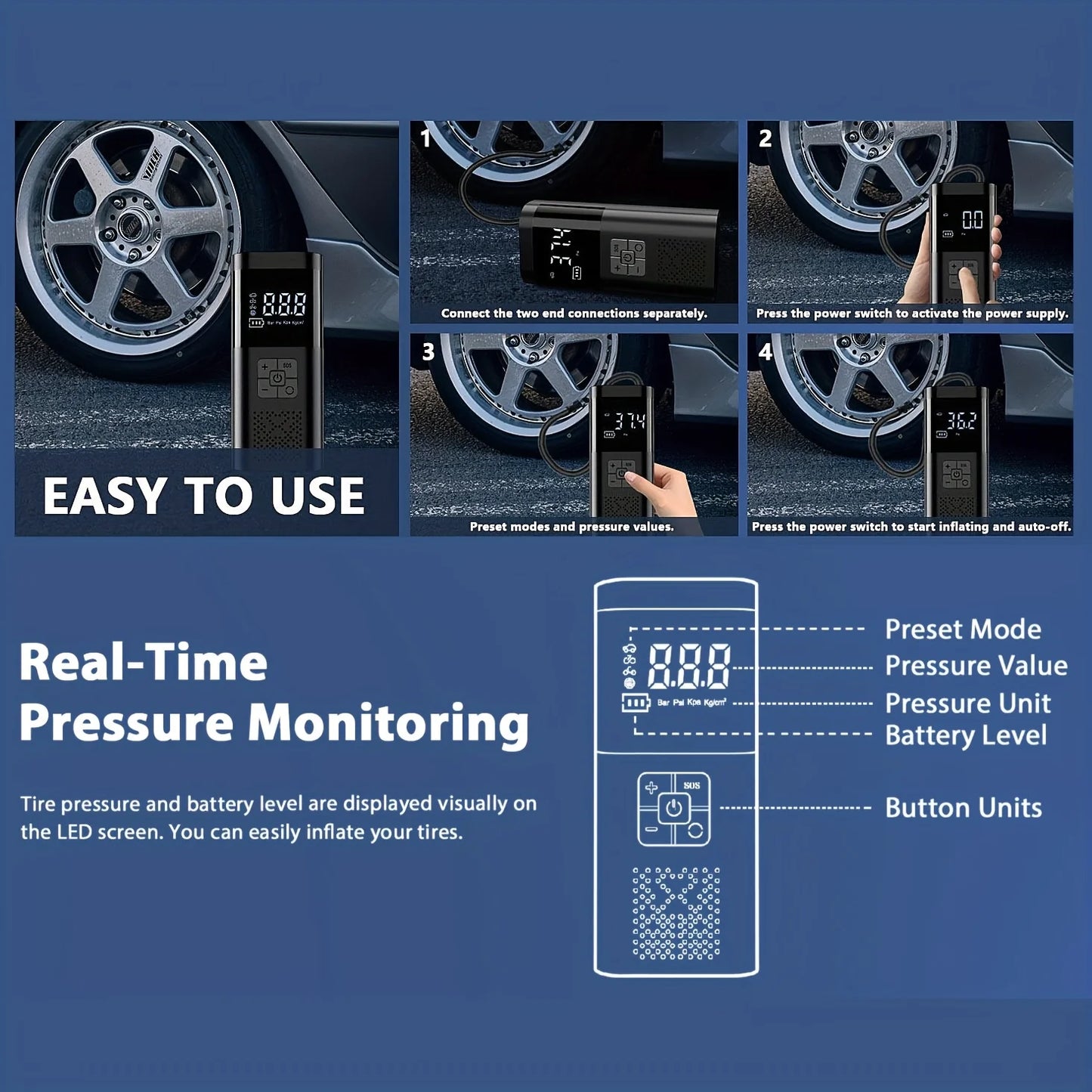Pro Portable Tire Inflator Canada | 150PSI Digital
Air Compressor Car Bike