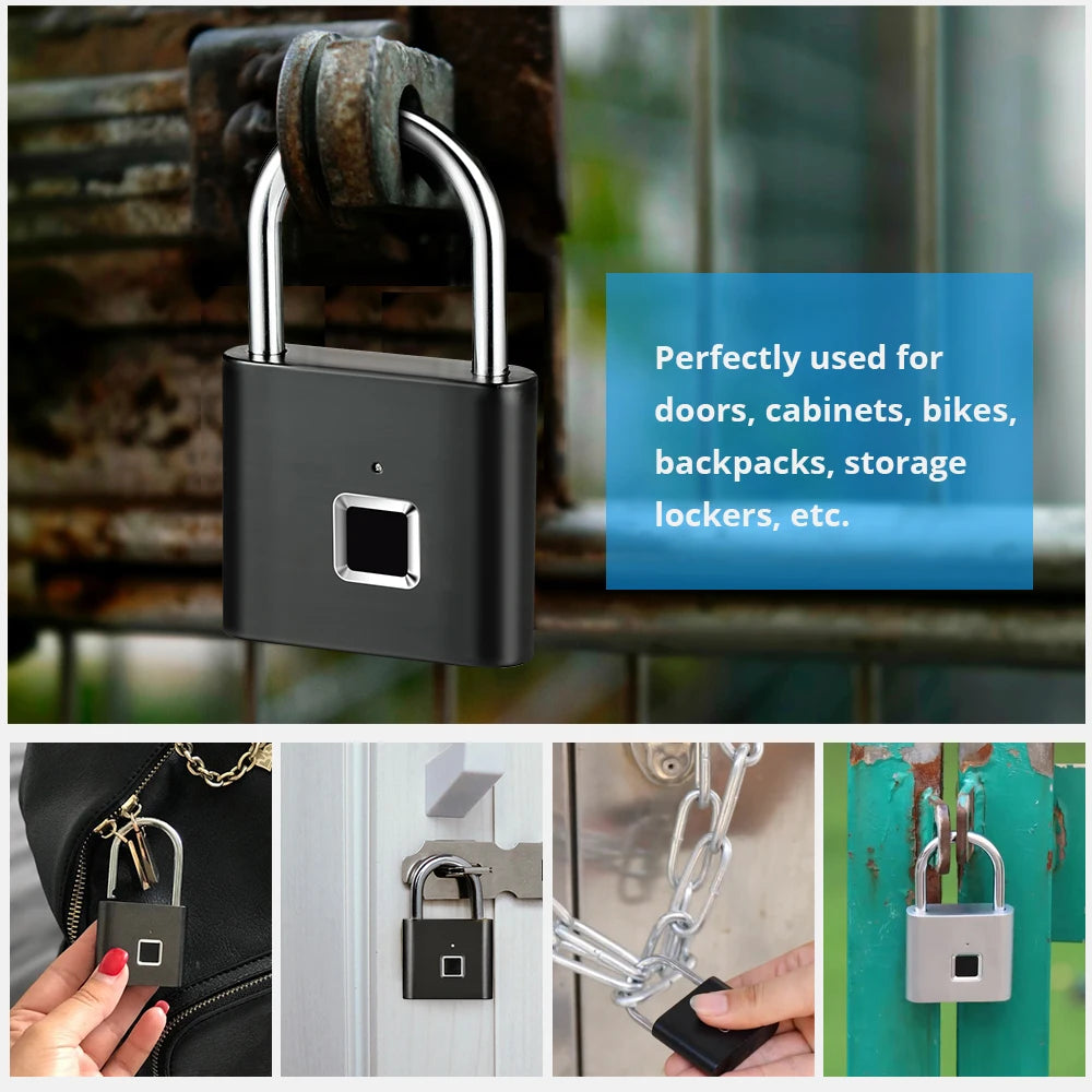 SecureLock™ Smart Fingerprint Padlock Canada | Keyless 
Waterproof Biometric Lock USB-C