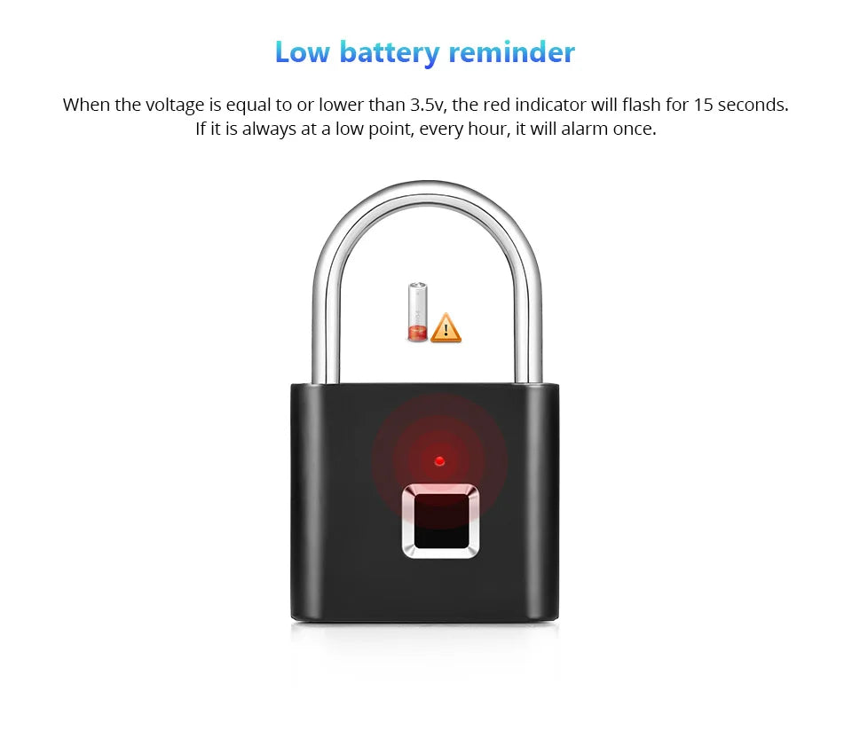 SecureLock™ Smart Fingerprint Padlock Canada | Keyless 
Waterproof Biometric Lock USB-C