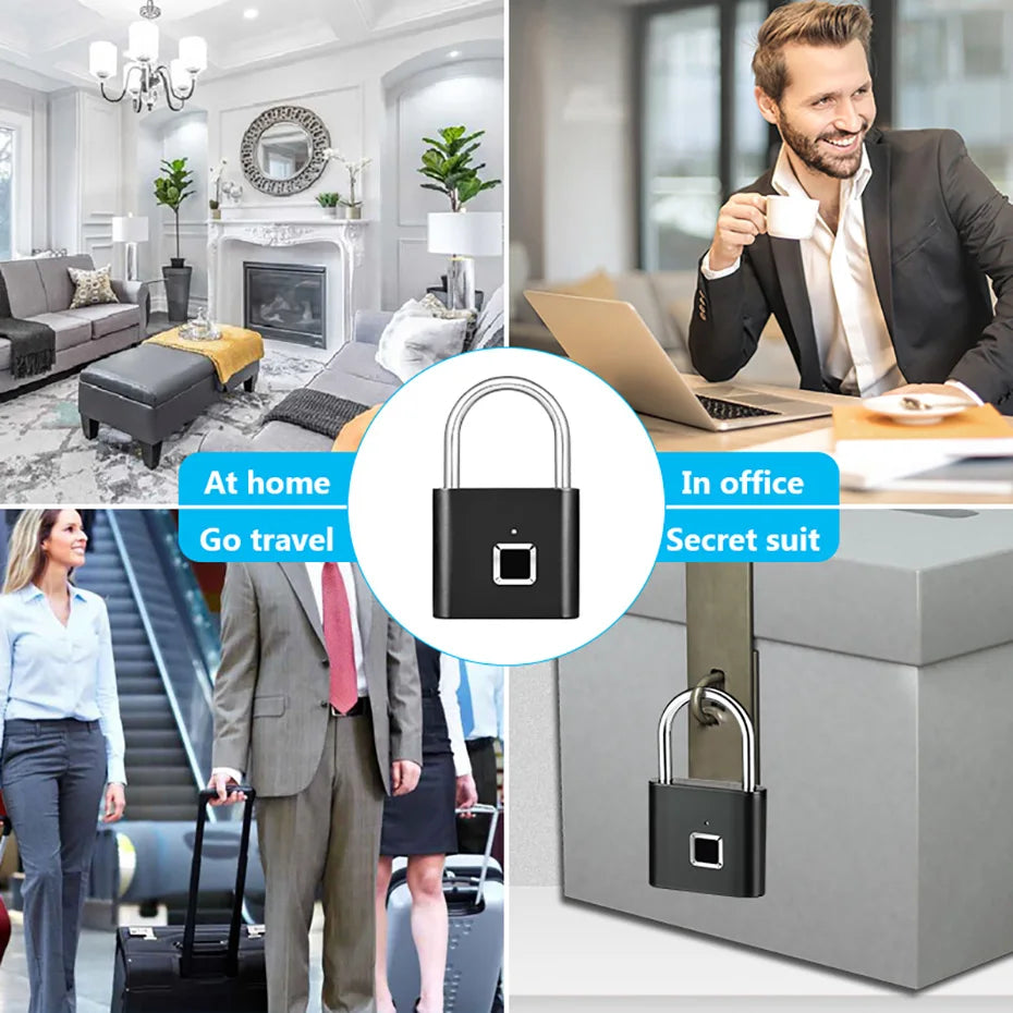 SecureLock™ Smart Fingerprint Padlock Canada | Keyless 
Waterproof Biometric Lock USB-C