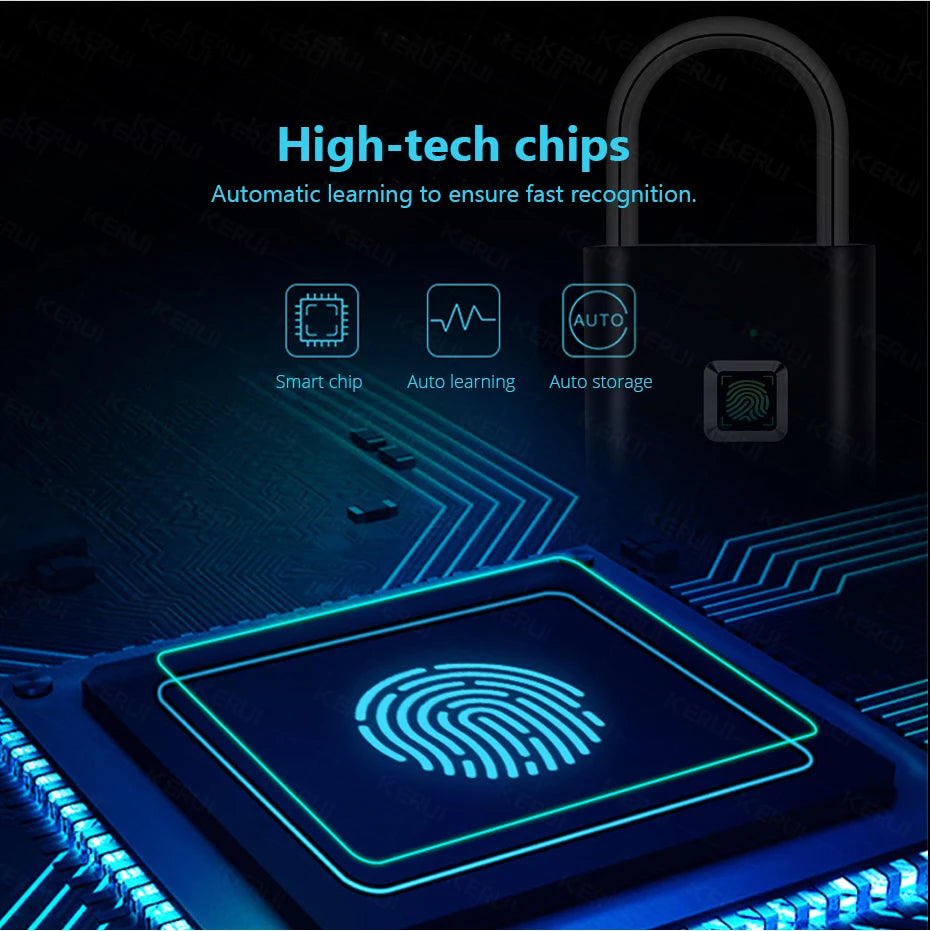 SecureLock™ Smart Fingerprint Padlock Canada | Keyless 
Waterproof Biometric Lock USB-C