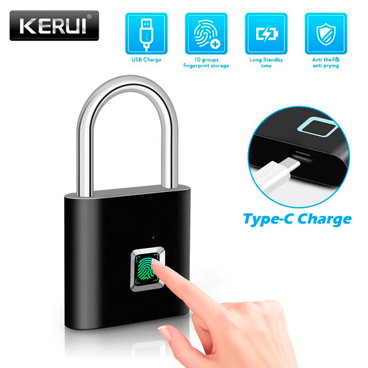 SecureLock™ Smart Fingerprint Padlock Canada | Keyless 
Waterproof Biometric Lock USB-C