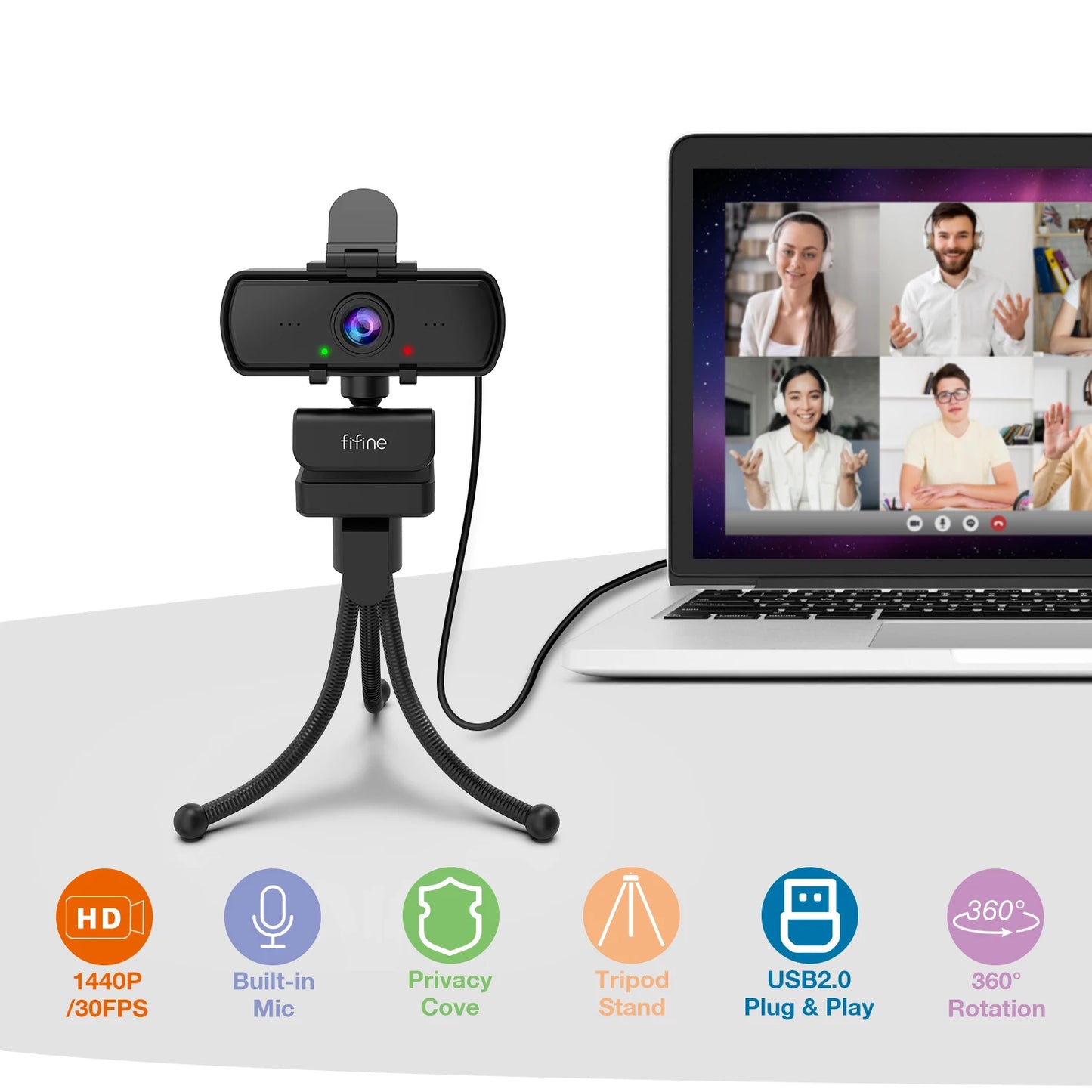 ClearView™ 2K Webcam Canada | 1440P HD Streaming Camera 
USB Plug & Play