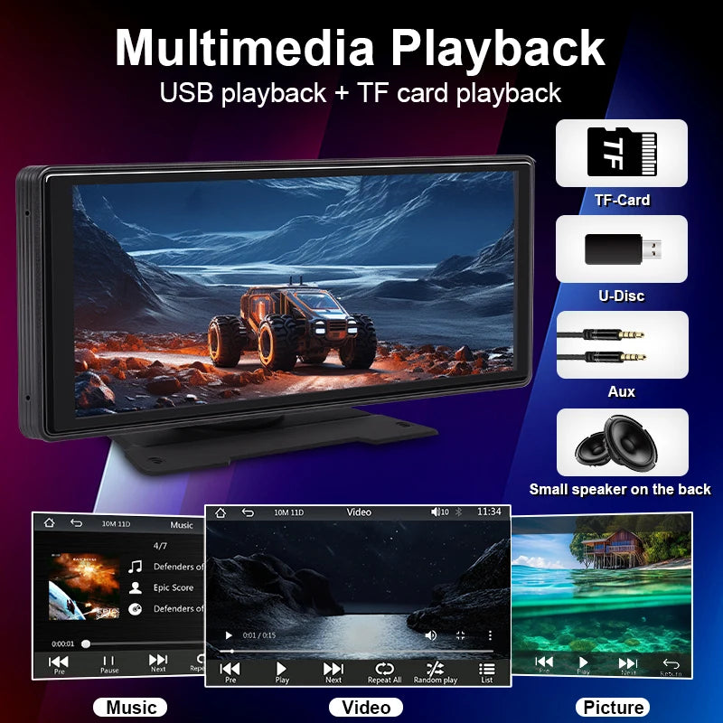 DriveView™ 10.26" Wireless CarPlay & Android Auto Smart Screen | Dash Mirror Camera & Multimedia Player