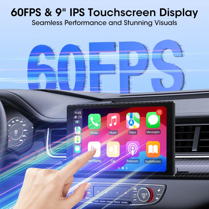 Pro 9" Wireless CarPlay Screen Android Auto Universal