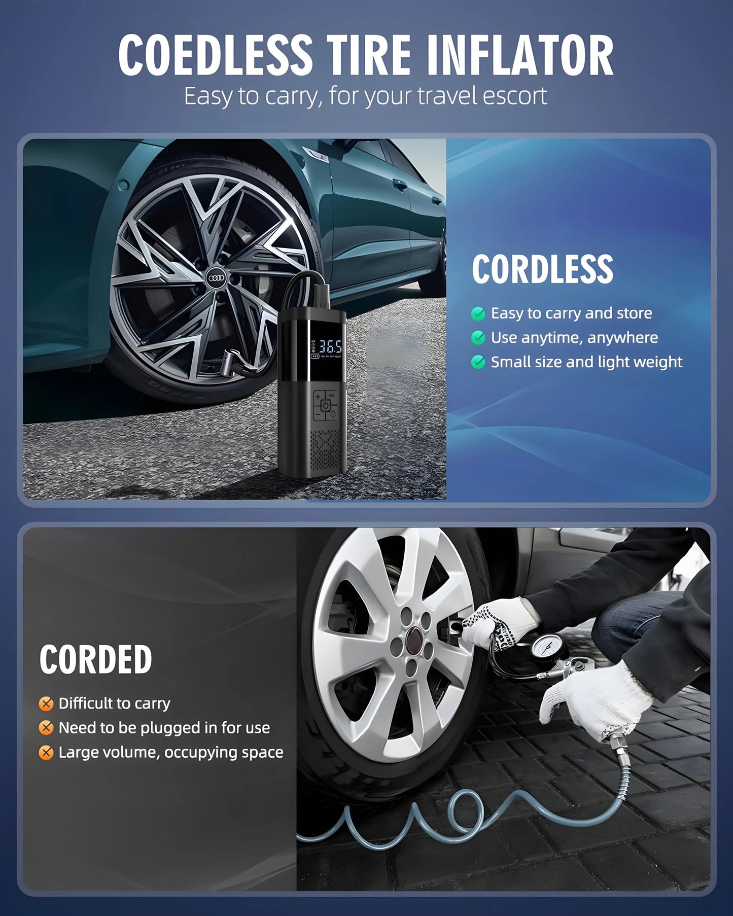 Pro Portable Tire Inflator Canada | 150PSI Digital 
Air Compressor Car Bike