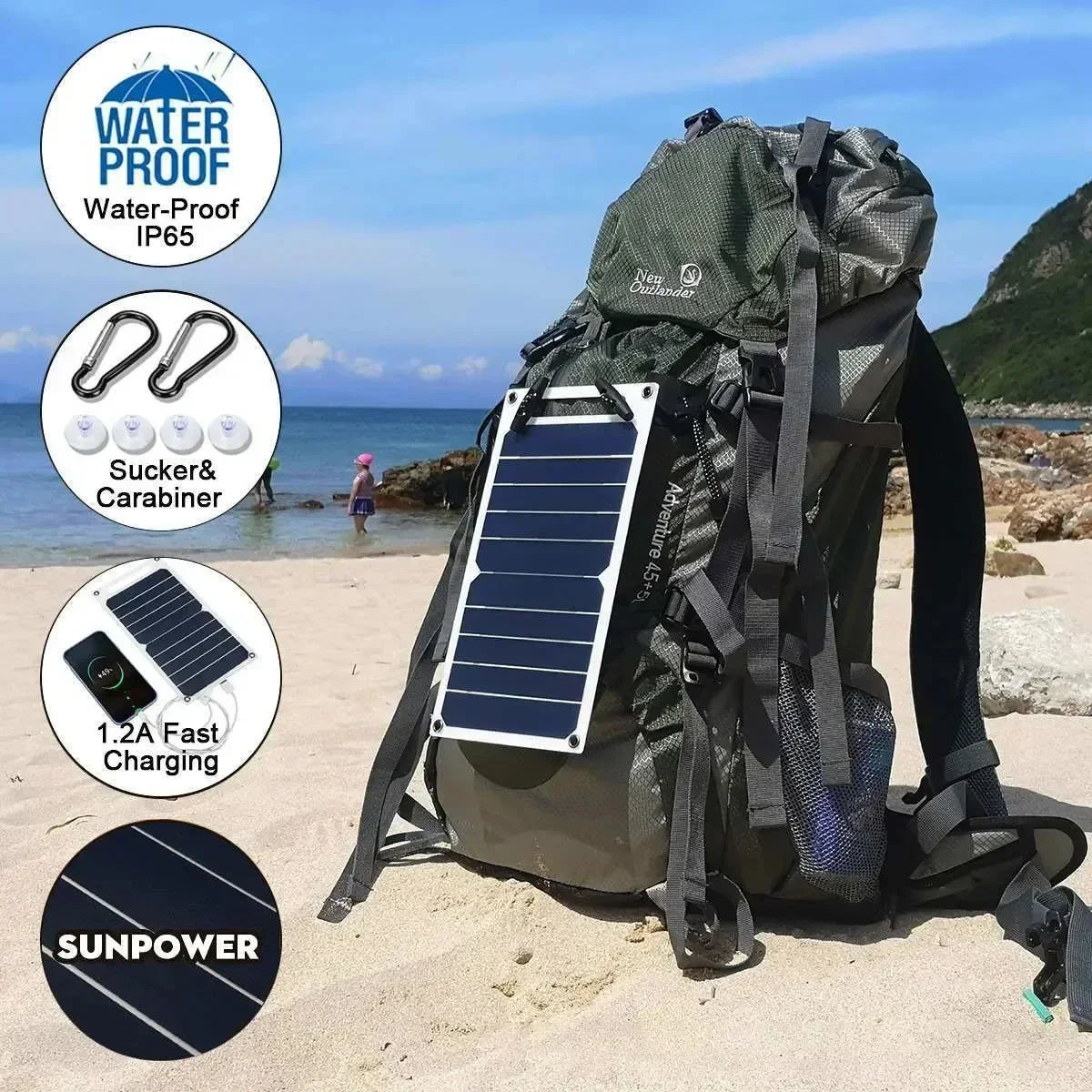 35W Foldable Solar Panel Canada | USB Camping 
Outdoor Charger