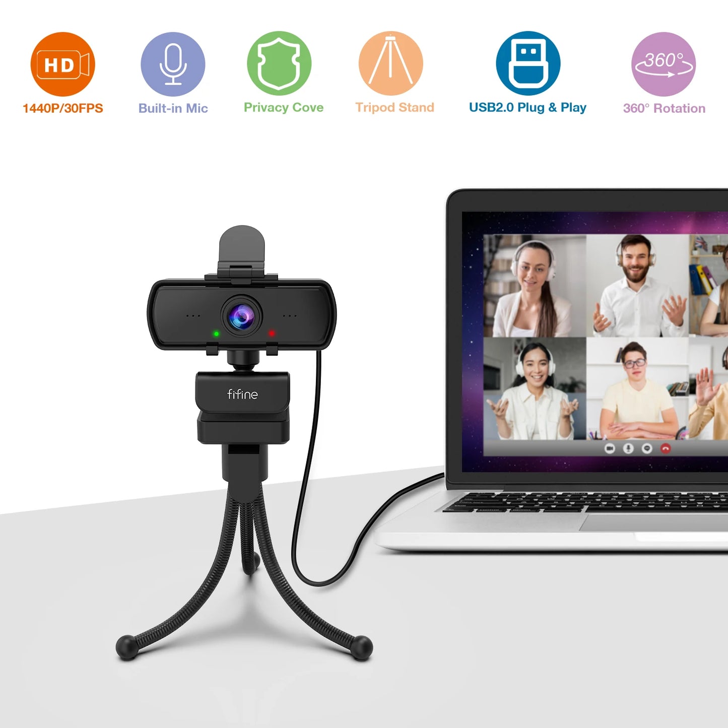 ClearView™ 2K Webcam Canada | 1440P HD Streaming Camera 
USB Plug & Play