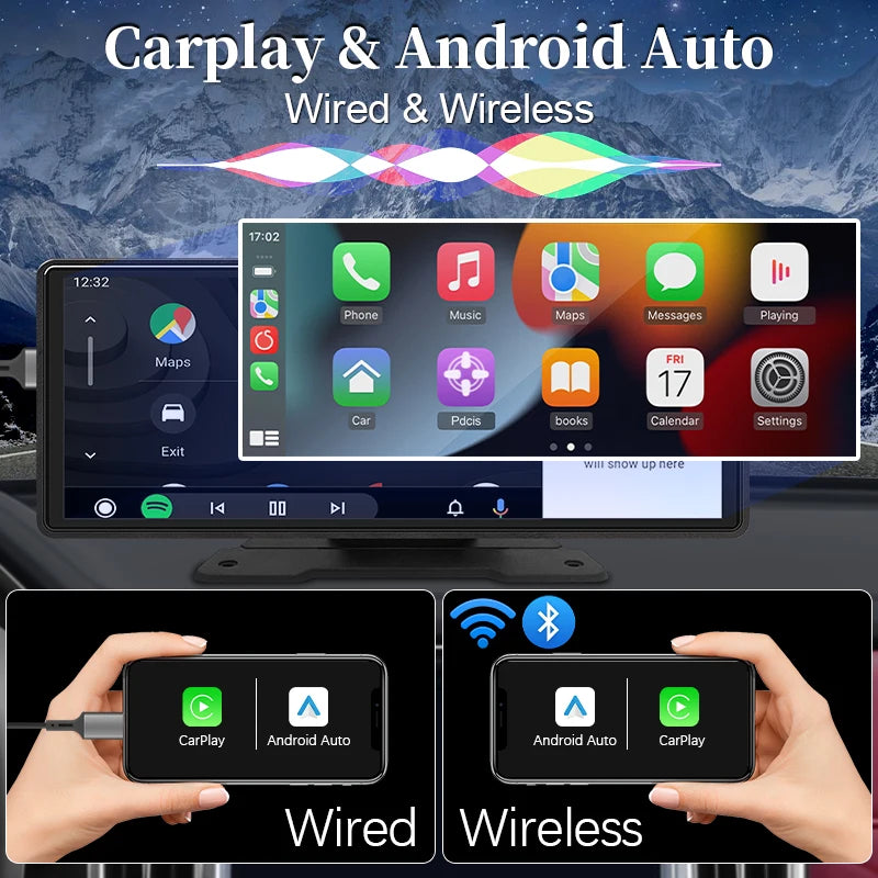 DriveView™ 10.26" Wireless CarPlay & Android Auto Smart Screen | Dash Mirror Camera & Multimedia Player